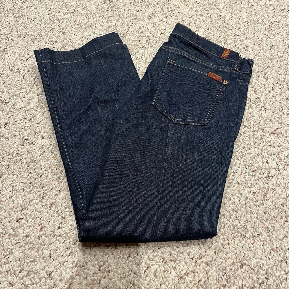 7 For All Mankind Dojo Jeans 30 Flare Dark Wash Denim Grunge Classic Normcore